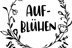 Logo mit Schriftzug Aufblühen