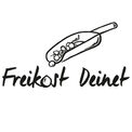 Logo mit kleiner Schaufel und Schriftzug Freikost Deinet