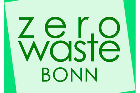 Grünes Logo mit Schriftzug "Zero Waste Bonn"