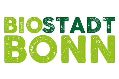 El logotipo muestra las palabras Bio-Stadt Bonn en verde