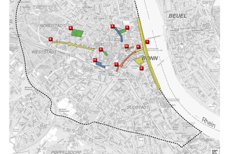 Piano regolatore della città interna, mappa delle misure