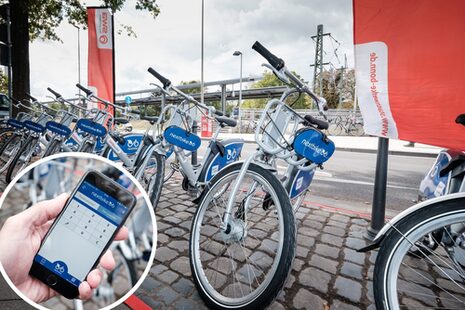 Mietfahrräder der Firma Nextbike